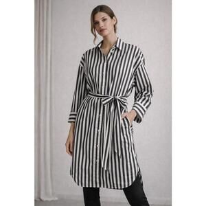 Banana Republic Striped Shirt Dress XL Tall Cotton